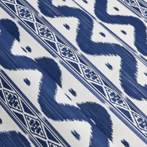 Serena Fresson Fabrics<Mrs. Alice Cobalt Blue Ikat Stripe Fabric
