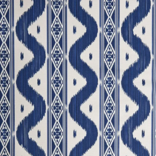 Serena Fresson Fabrics<Mrs. Alice Cobalt Blue Ikat Stripe Fabric