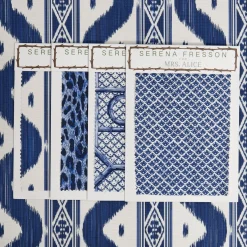 Serena Fresson Fabrics<Mrs. Alice Cobalt Blue Ikat Stripe Fabric