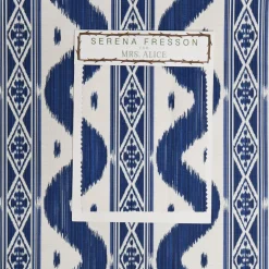 Serena Fresson Fabrics<Mrs. Alice Cobalt Blue Ikat Stripe Fabric