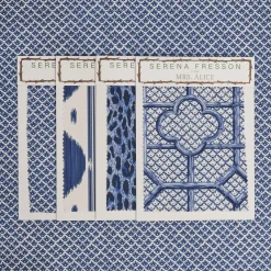 Serena Fresson Fabrics<Mrs. Alice Cobalt Blue Lotus Flower Fabric
