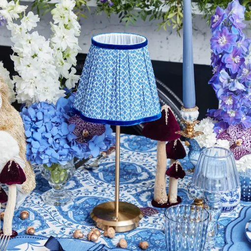 Lampshades<Mrs. Alice Cobalt Lotus Lampshade (18cm)
