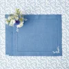 Summer Table Linen | Placemats<Mrs. Alice Coral Blue Linen Placemats (Set of 4)