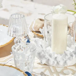 Summer Glassware | Summer Candleware<Mrs. Alice Coral Hurricane Lantern