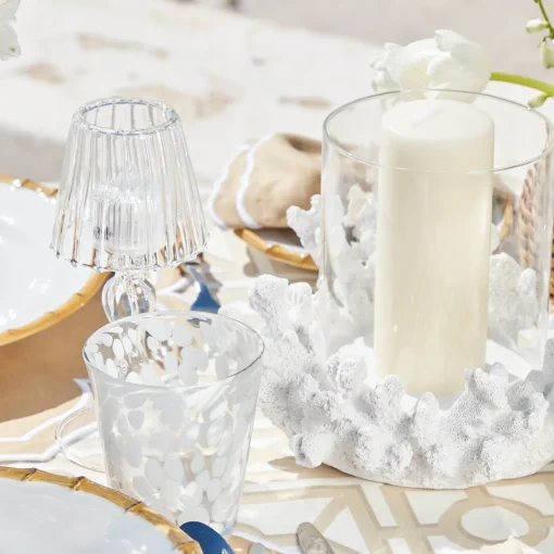 Summer Glassware | Summer Candleware<Mrs. Alice Coral Hurricane Lantern
