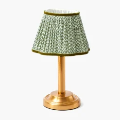 Rechargeable Table Lamps<Mrs. Alice Corinthian Rechargeable Lamp with Olive Lotus Shade (22cm)