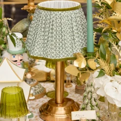 Rechargeable Table Lamps<Mrs. Alice Corinthian Rechargeable Lamp with Olive Lotus Shade (22cm)