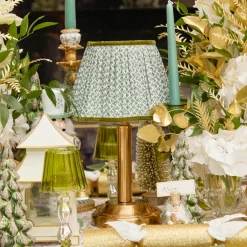 Rechargeable Table Lamps<Mrs. Alice Corinthian Rechargeable Lamp with Olive Lotus Shade (22cm)