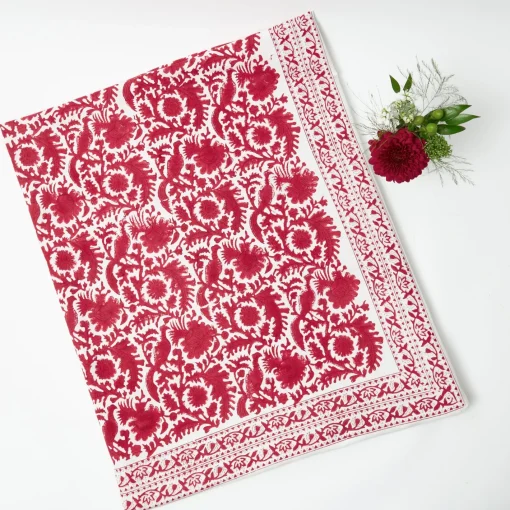 Tablecloths<Mrs. Alice Cranberry Pheasant Tablecloth