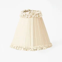Lampshades<Mrs. Alice Cream Frilled Silk Lampshade (18cm)