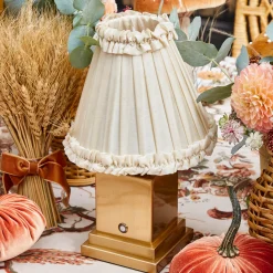 Lampshades<Mrs. Alice Cream Frilled Silk Lampshade (18cm)