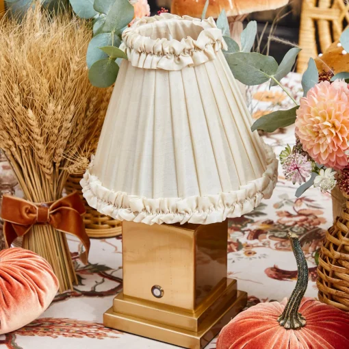Lampshades<Mrs. Alice Cream Frilled Silk Lampshade (18cm)