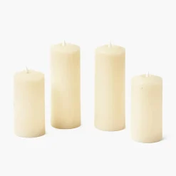 Candles | Candlescapes<Mrs. Alice Cream LED Pillar Candle Set (Set of 4)