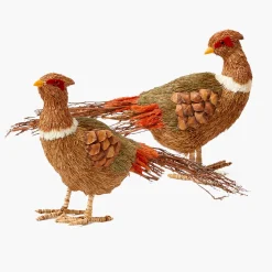 Autumn Decorations<Mrs. Alice Decorative Raffia Pheasant (Pair)