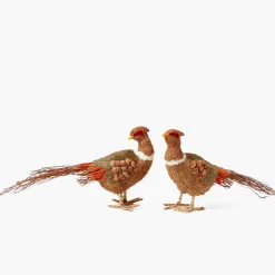 Autumn Decorations<Mrs. Alice Decorative Raffia Pheasant (Pair)