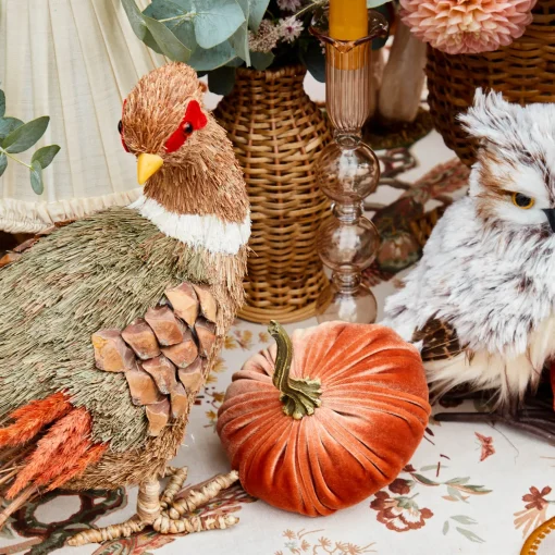Autumn Decorations<Mrs. Alice Decorative Raffia Pheasant (Pair)