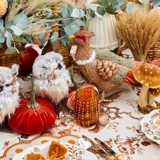 Autumn Decorations<Mrs. Alice Decorative Raffia Pheasant (Pair)