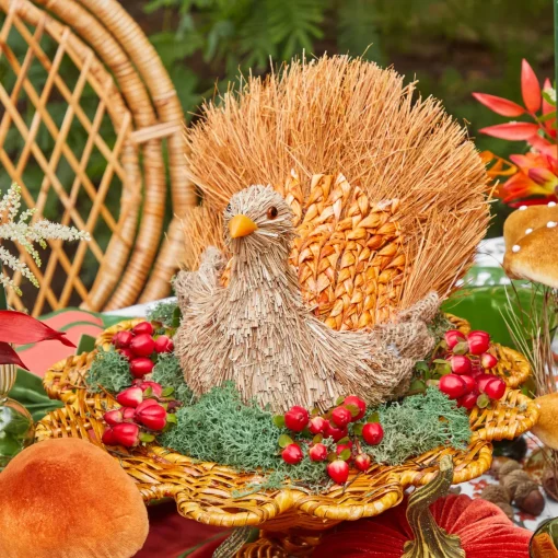 Autumn Decorations<Mrs. Alice Decorative Raffia Turkey