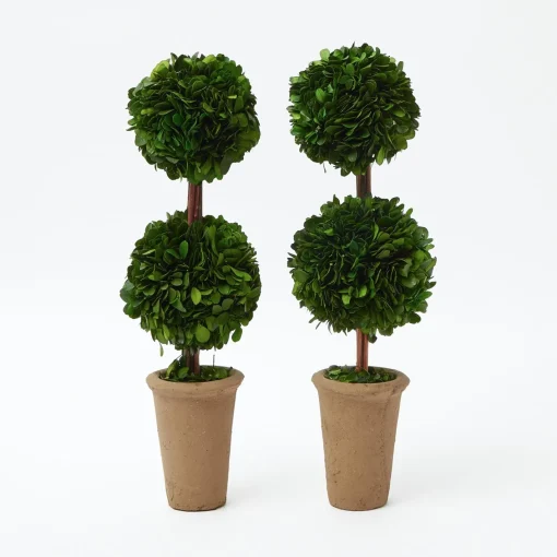 Year-round Decorations | Spring Decorations<Mrs. Alice Double Potted Boxwood Balls (Pair)