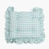 Cushions<Mrs. Alice Duck Egg Blue Gingham Ruffle Seat Pad Cushion