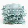 Cushions<Mrs. Alice Duck Egg Blue Gingham Ruffle Seat Pad Cushions (Set of 4)