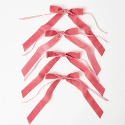 Napkin Rings & Bows<Mrs. Alice Dusty Pink Velvet Bow (Set of 4) - 20cm