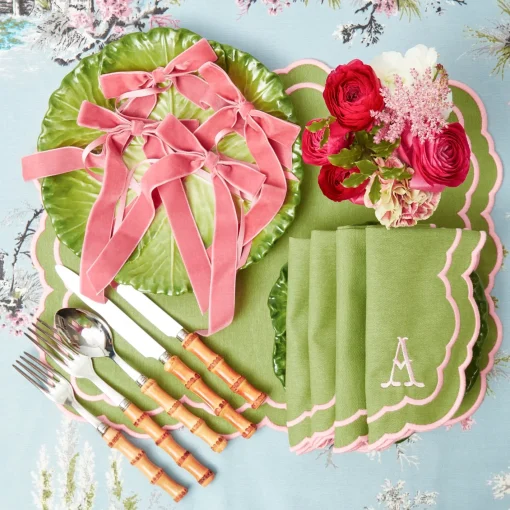 Napkin Rings & Bows<Mrs. Alice Dusty Pink Velvet Bow (Set of 4) - 20cm