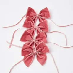 Napkin Rings & Bows<Mrs. Alice Dusty Pink Velvet Napkin Bows (Set of 4)