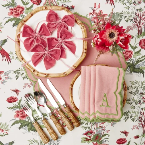 Napkin Rings & Bows<Mrs. Alice Dusty Pink Velvet Napkin Bows (Set of 4)