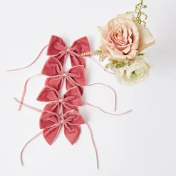 Napkin Rings & Bows<Mrs. Alice Dusty Pink Velvet Napkin Bows (Set of 4)