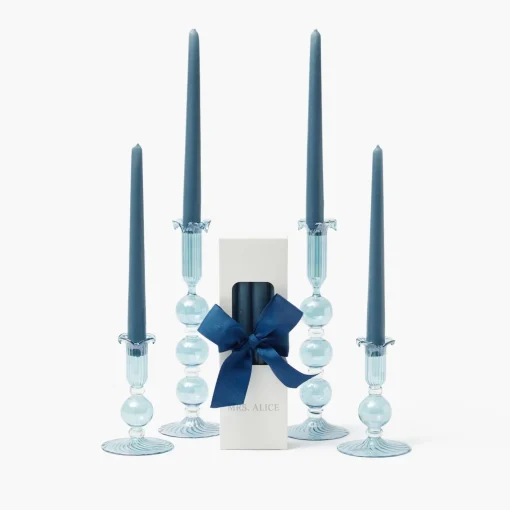Summer Glassware | Summer Candleware<Mrs. Alice Eden Blue Candle Set (Navy)