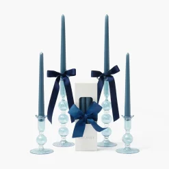 Summer Glassware | Summer Candleware<Mrs. Alice Eden Blue Candle Set (Navy)