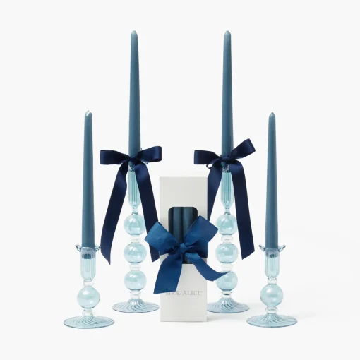 Summer Glassware | Summer Candleware<Mrs. Alice Eden Blue Candle Set (Navy)