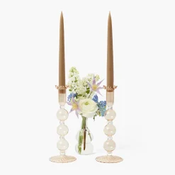 Summer Glassware | Summer Candleware<Mrs. Alice Eden Chestnut Candle Holder (Pair)