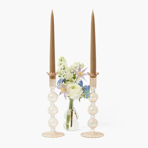 Summer Glassware | Summer Candleware<Mrs. Alice Eden Chestnut Candle Holder (Pair)