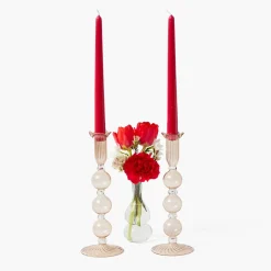 Summer Glassware | Summer Candleware<Mrs. Alice Eden Chestnut Candle Holder (Pair)