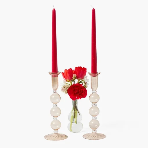 Summer Glassware | Summer Candleware<Mrs. Alice Eden Chestnut Candle Holder (Pair)