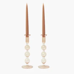 Summer Glassware | Summer Candleware<Mrs. Alice Eden Chestnut Candle Holder (Pair)