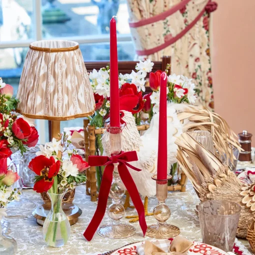 Candles | Candlescapes<Mrs. Alice Eden Chestnut Ribboned Candle Set (Red)