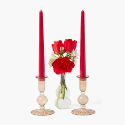 Candles | Candlescapes<Mrs. Alice Eden Chestnut Ribboned Candle Set (Red)