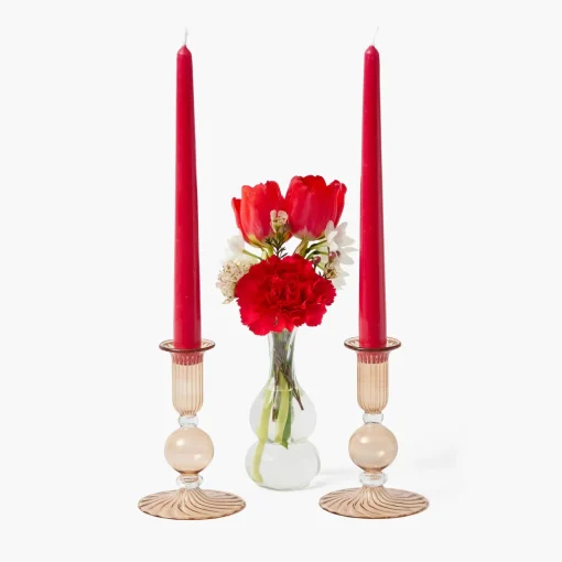 Candles | Candlescapes<Mrs. Alice Eden Chestnut Ribboned Candle Set (Red)