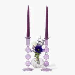 Candle Holders<Mrs. Alice Eden Purple Candle Holder (Pair)