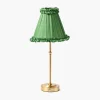 Rechargeable Table Lamps<Mrs. Alice Edie Tall Rechargeable Lamp with Green Frilled Silk Shade (18cm)