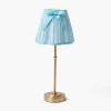 Rechargeable Table Lamps | For Her<Mrs. Alice Edie Tall Rechargeable Lamp with Soft Blue Lotus Bow Shade (18cm)
