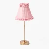 Rechargeable Table Lamps<Mrs. Alice Edie Tall Rechargeable Lamp with Pale Pink Frilled Silk Shade (18cm)