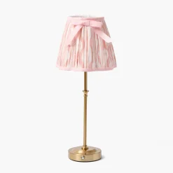 Rechargeable Table Lamps | For Her<Mrs. Alice Edie Tall Rechargeable Lamp with Pink Ikat Bow Shade (18cm)