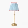 Rechargeable Table Lamps<Mrs. Alice Edie Tall Rechargeable Lamp with Soft Blue & Coral Lotus Shade (18cm)