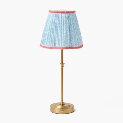 Rechargeable Table Lamps<Mrs. Alice Edie Tall Rechargeable Lamp with Soft Blue & Coral Lotus Shade (18cm)