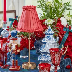 Rechargeable Table Lamps<Mrs. Alice Edie Tall Rechargeable Lamp with Red Frilled Shade (18cm)