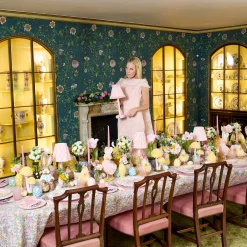 Rechargeable Table Lamps<Mrs. Alice Edie Tall Rechargeable Lamp with Pale Pink Frilled Silk Shade (18cm)
